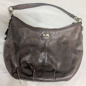 Coach Dark Brown Leather Hobo Bag
